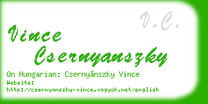 vince csernyanszky business card